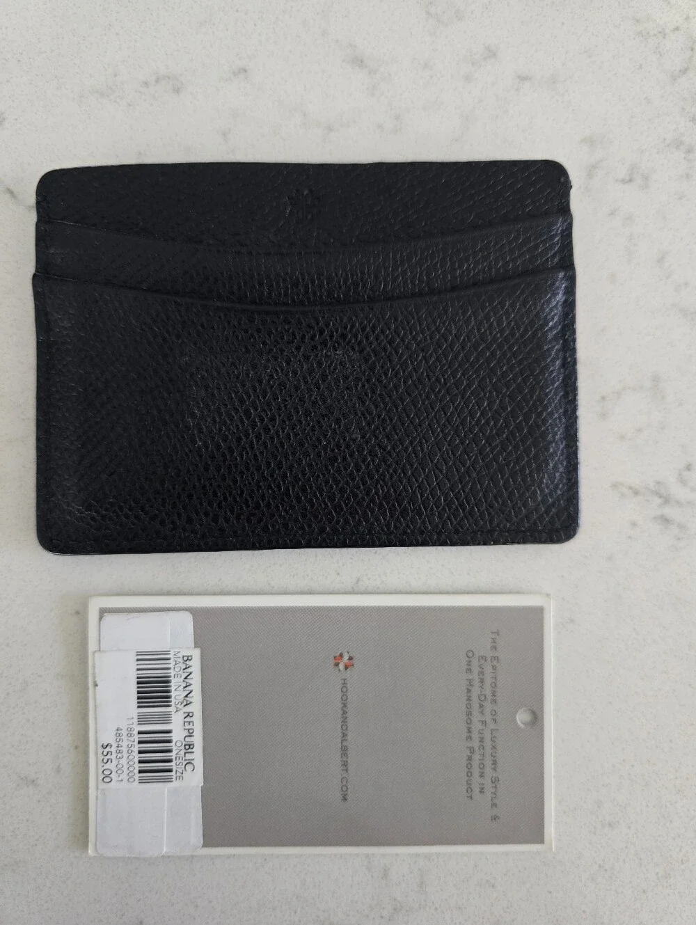 Hook & Albert x Banana Republic Leather Pebble Grain Card Case Black $55